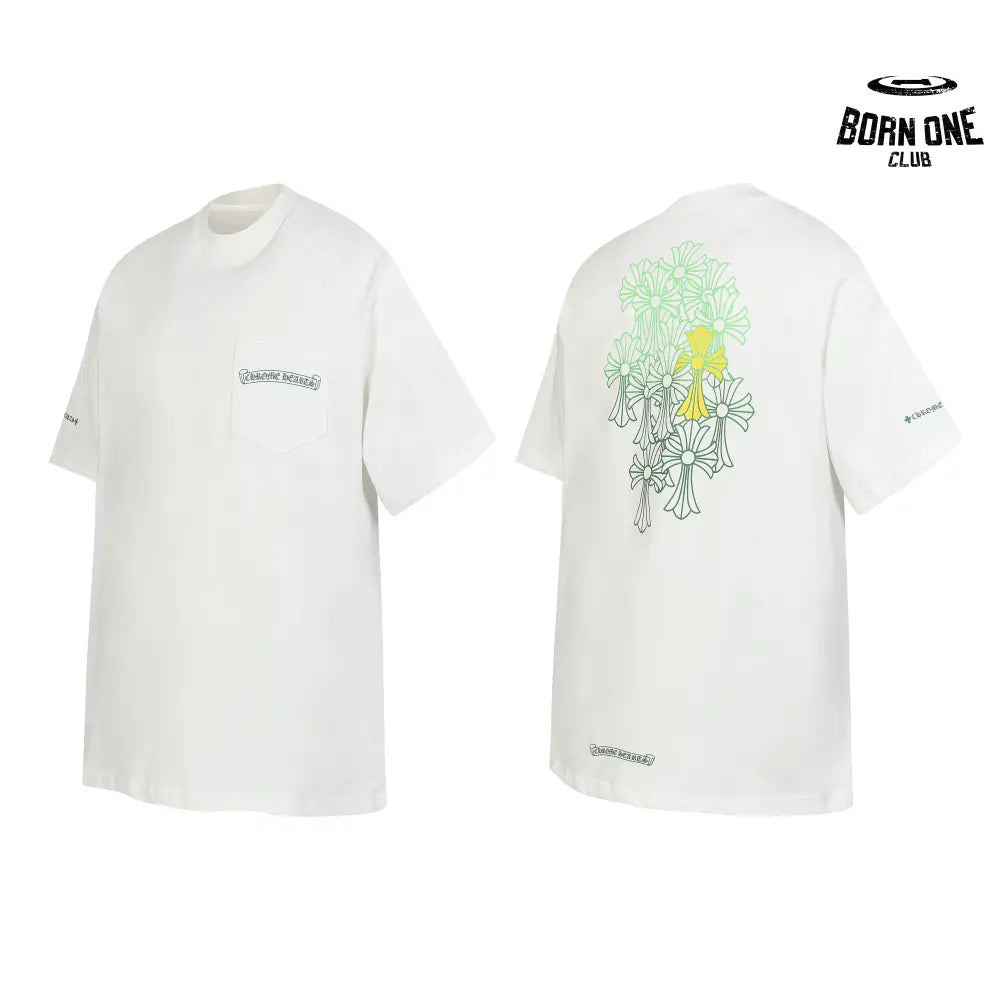 Camiseta Chrome Hearts Neon Green Cross Back