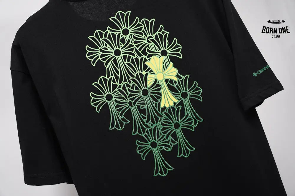 Camiseta Chrome Hearts Neon Green Cross Back