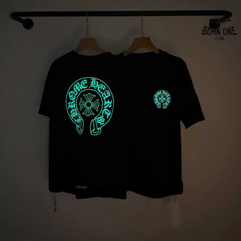 Camiseta Chrome Hearts Glow In The Dark Horseshoe Preta