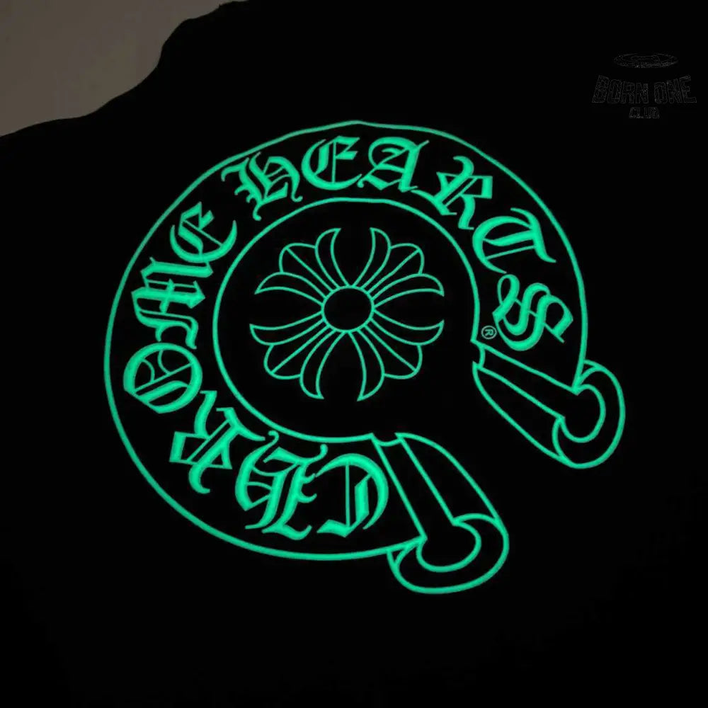 Camiseta Chrome Hearts Glow In The Dark Horseshoe Preta
