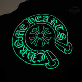 Camiseta Chrome Hearts Glow In The Dark Horseshoe Preta