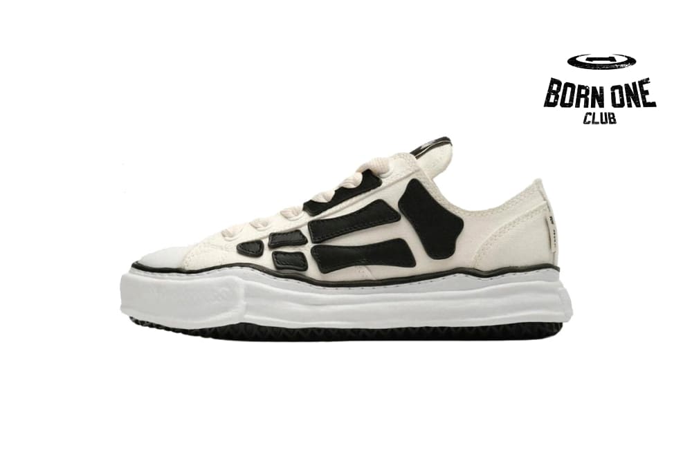 Maison Mihara Yasuhiro Alabaster x AMIRI MMY Bones Skel-Top Low Off White