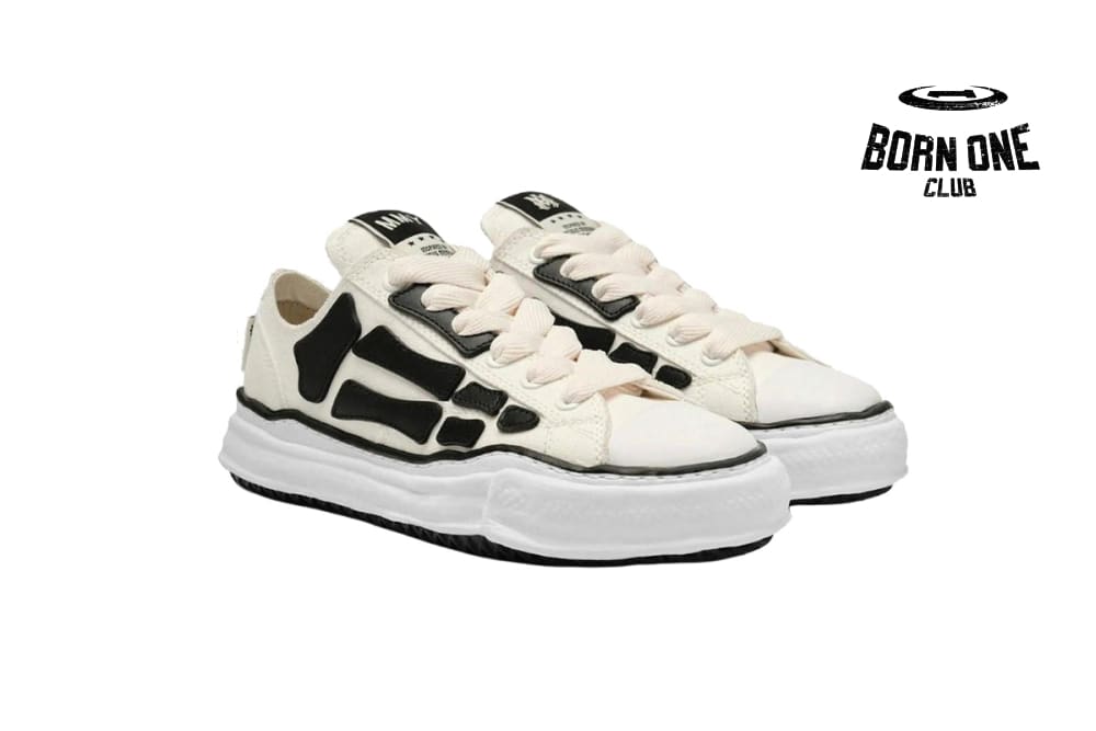 Maison Mihara Yasuhiro Alabaster x AMIRI MMY Bones Skel-Top Low Off White