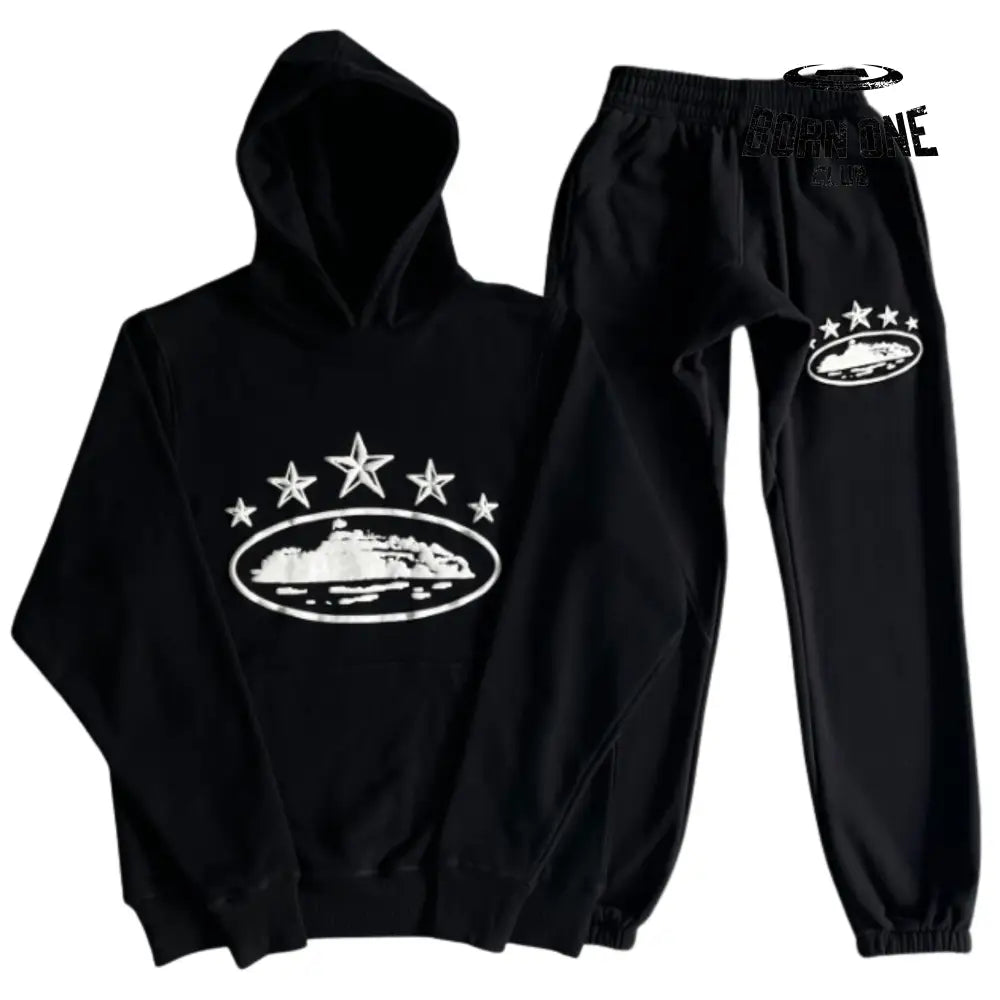 Conjunto Corteiz 5th Anniversary Track Suit Black P / P