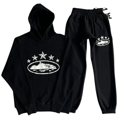 Conjunto Corteiz 5th Anniversary Track Suit Black P / P