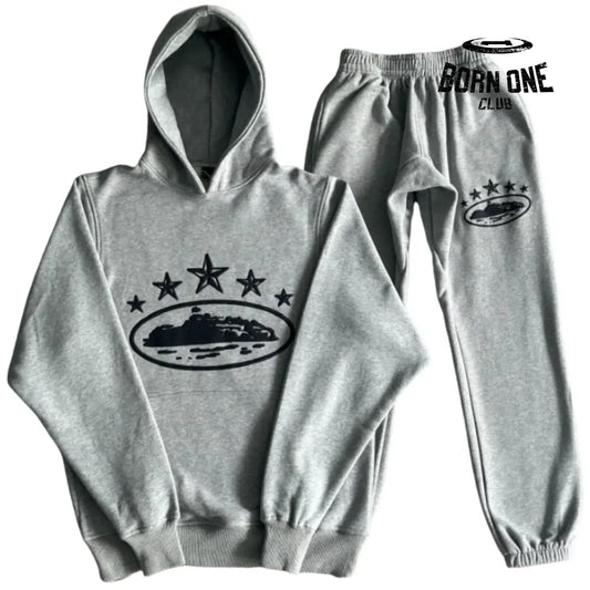 Conjunto Corteiz 5th Anniversary Track Suit Grey P / P