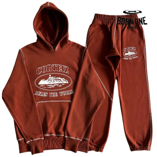 Conjunto Corteiz Alcatraz Set Brown P