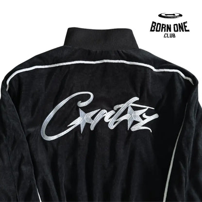Conjunto Corteiz Velor Track Set Black