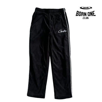 Conjunto Corteiz Velor Track Set Black