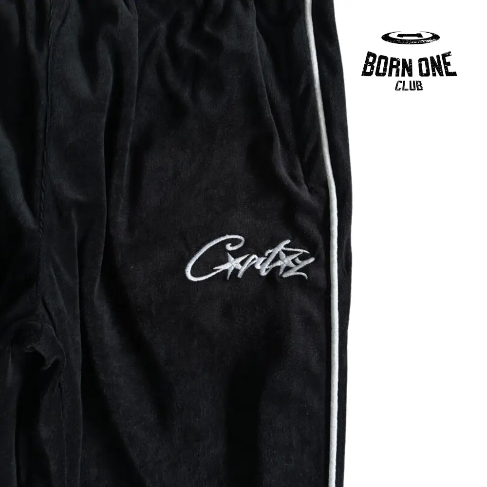 Conjunto Corteiz Velor Track Set Black