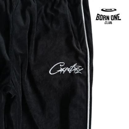 Conjunto Corteiz Velor Track Set Black