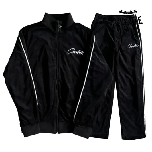 Conjunto Corteiz Velor Track Set Black P