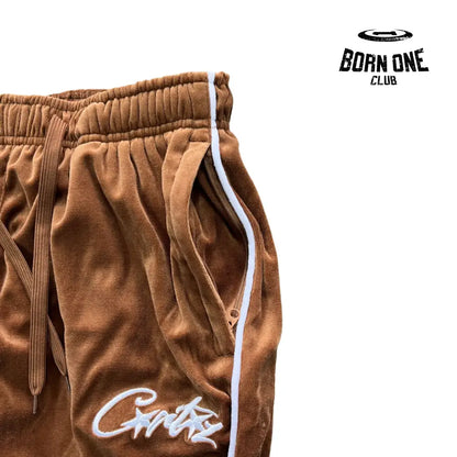 Conjunto Corteiz Velor Track Set Brown
