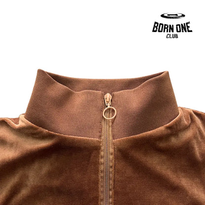 Conjunto Corteiz Velor Track Set Brown