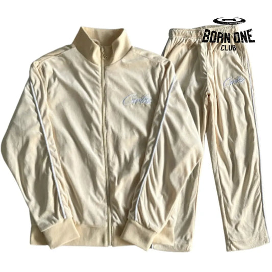 Conjunto Corteiz Velor Track Set Cream P