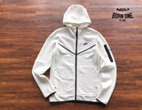 Conjunto Nike Tech Fleece Branco Jaqueta e Calça
