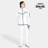 Conjunto Nike Tech Fleece Branco Jaqueta e Calça P / P