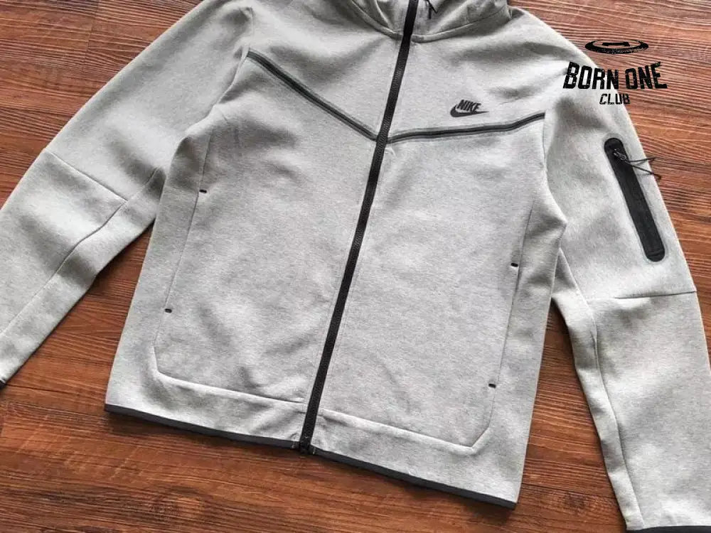 Conjunto Nike Tech Fleece Cinza Jaqueta e Calça