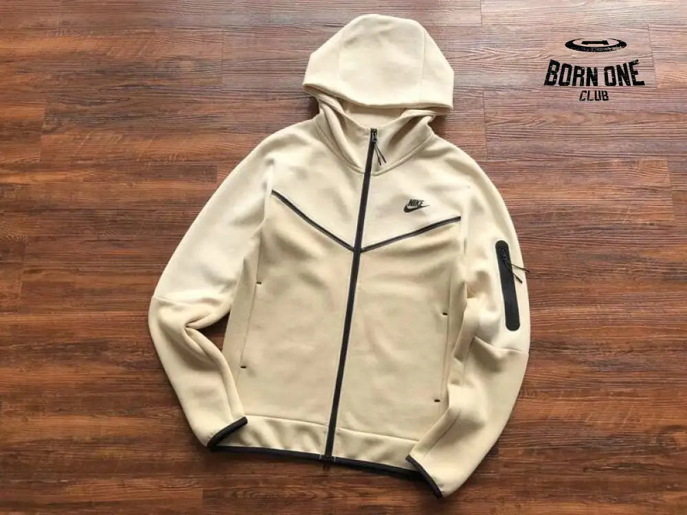 Conjunto Nike Tech Fleece Creme Jaqueta e Calça