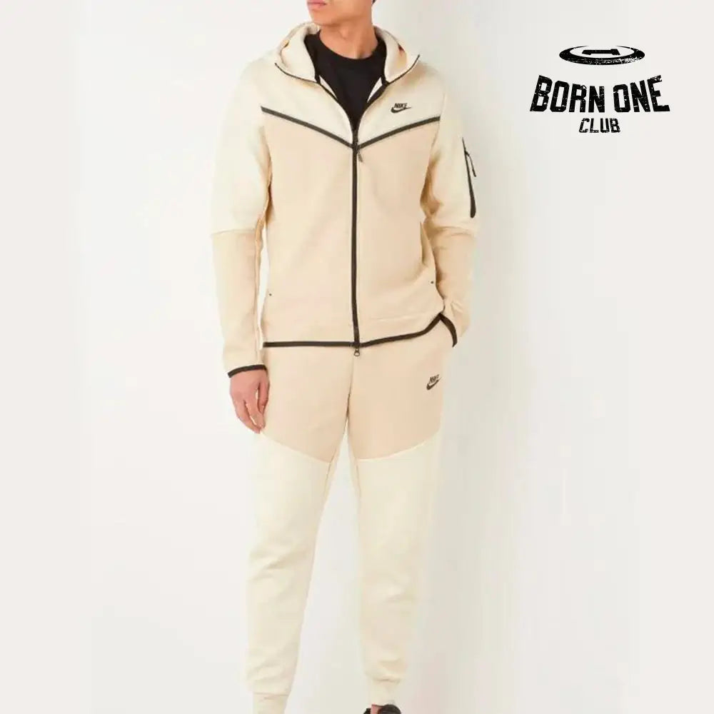 Conjunto Nike Tech Fleece Creme Jaqueta e Calça P / P
