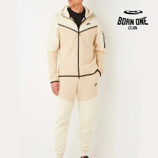 Conjunto Nike Tech Fleece Creme Jaqueta e Calça P / P