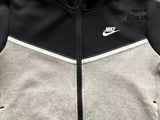 Conjunto Nike Tech Fleece Preto e Cinza Jaqueta e Calça