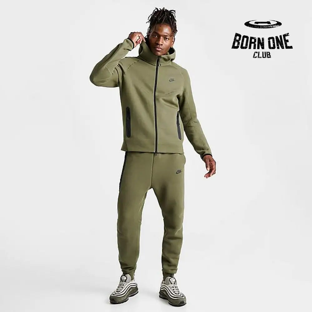 Conjunto Nike Tech Fleece Verde 2023 (New Season) Jaqueta e Calça