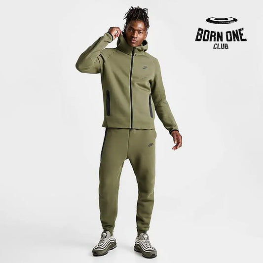 Conjunto Nike Tech Fleece Verde 2023 (New Season) Jaqueta e Calça