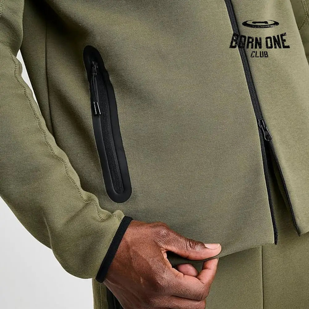Conjunto Nike Tech Fleece Verde 2023 (New Season) Jaqueta e Calça