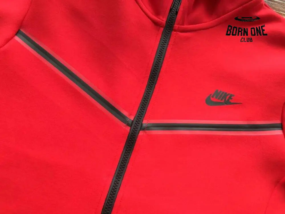 Conjunto Nike Tech Fleece Vermelho Jaqueta e Calça