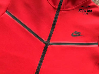 Conjunto Nike Tech Fleece Vermelho Jaqueta e Calça