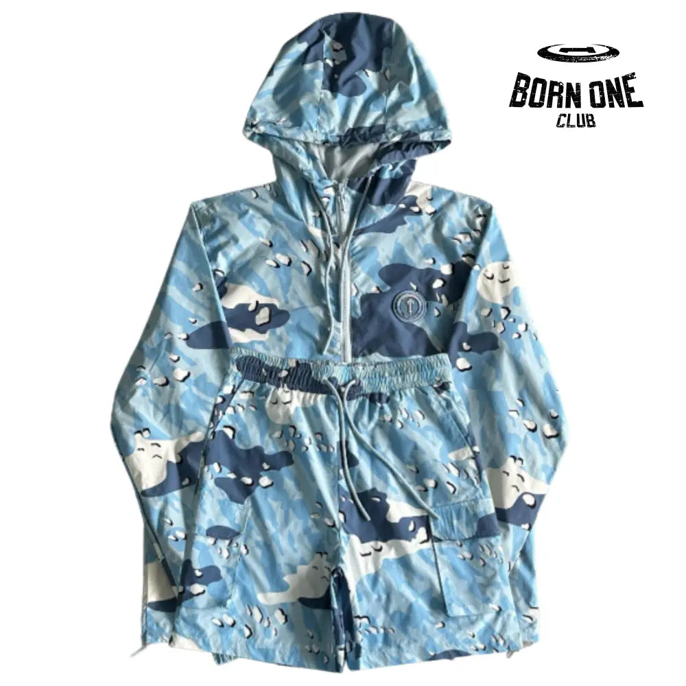 Conjunto Trapstar Camo Windbreaker Suit P / Azul Militar