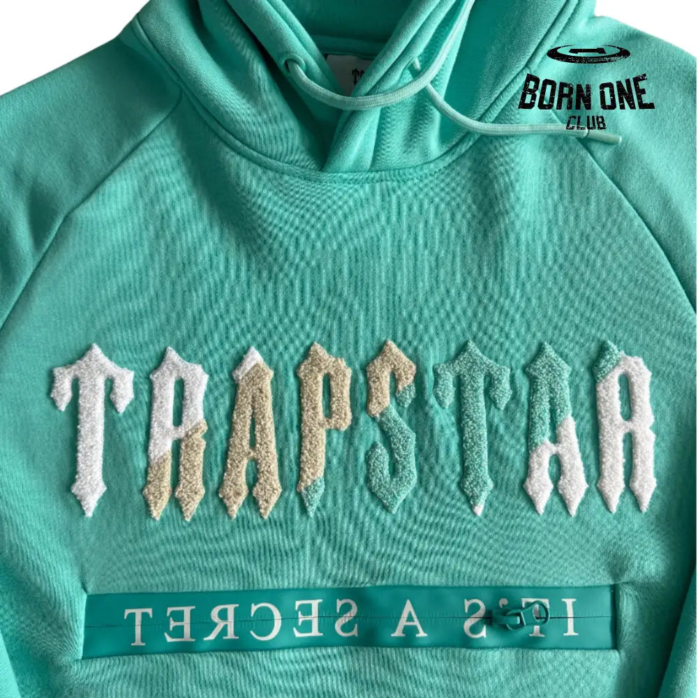 Conjunto Trapstar Chenille Decdoded Hoddie Tiffany Blue