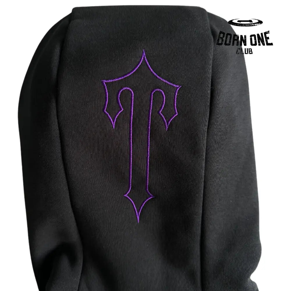 Conjunto Trapstar Decdoded Chenille Hooded Tracksuit Black & Purple