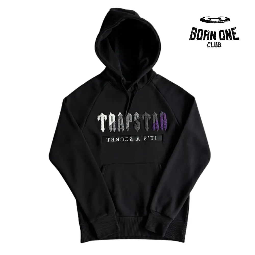 Conjunto Trapstar Decdoded Chenille Hooded Tracksuit Black & Purple