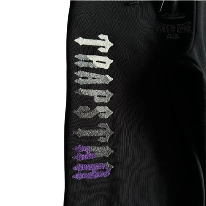 Conjunto Trapstar Decdoded Chenille Hooded Tracksuit Black & Purple