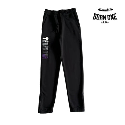 Conjunto Trapstar Decdoded Chenille Hooded Tracksuit Black & Purple