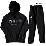 Conjunto Trapstar Decdoded Chenille Hooded Tracksuit Black & Purple P