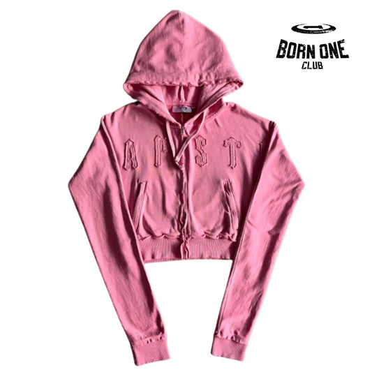 Conjunto Trapstar Feminino Irongate Cropped Batwing Zip Pink