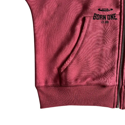 Conjunto Trapstar Script Zip Through Hoodie Zinfandel
