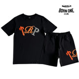 Conjunto Trapstar Shortset TRP Black & Orange P
