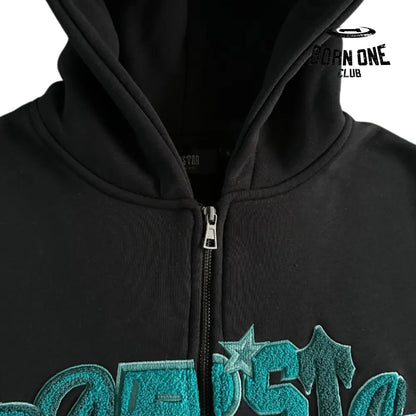 Conjunto Trapstar Tonal Wildcard Hoody Black & Teal