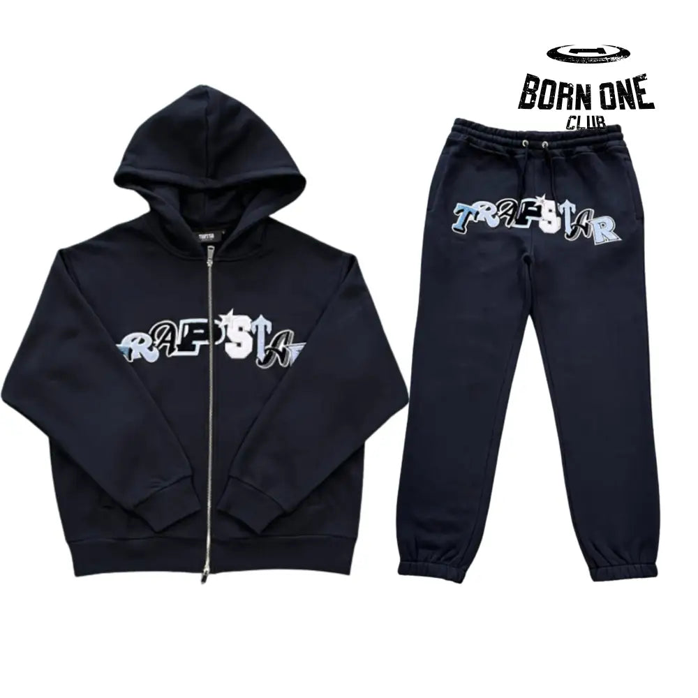 Conjunto Widcard Zip-Black and Blue Jaqueta e Calça Trapstar Tracksuits P