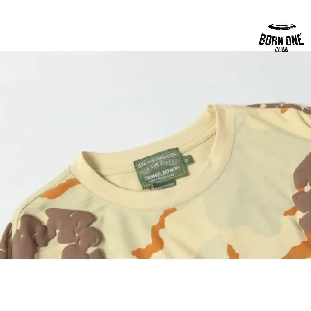 Denim Tears Camiseta YL#208-8208 Camouflage Apricot