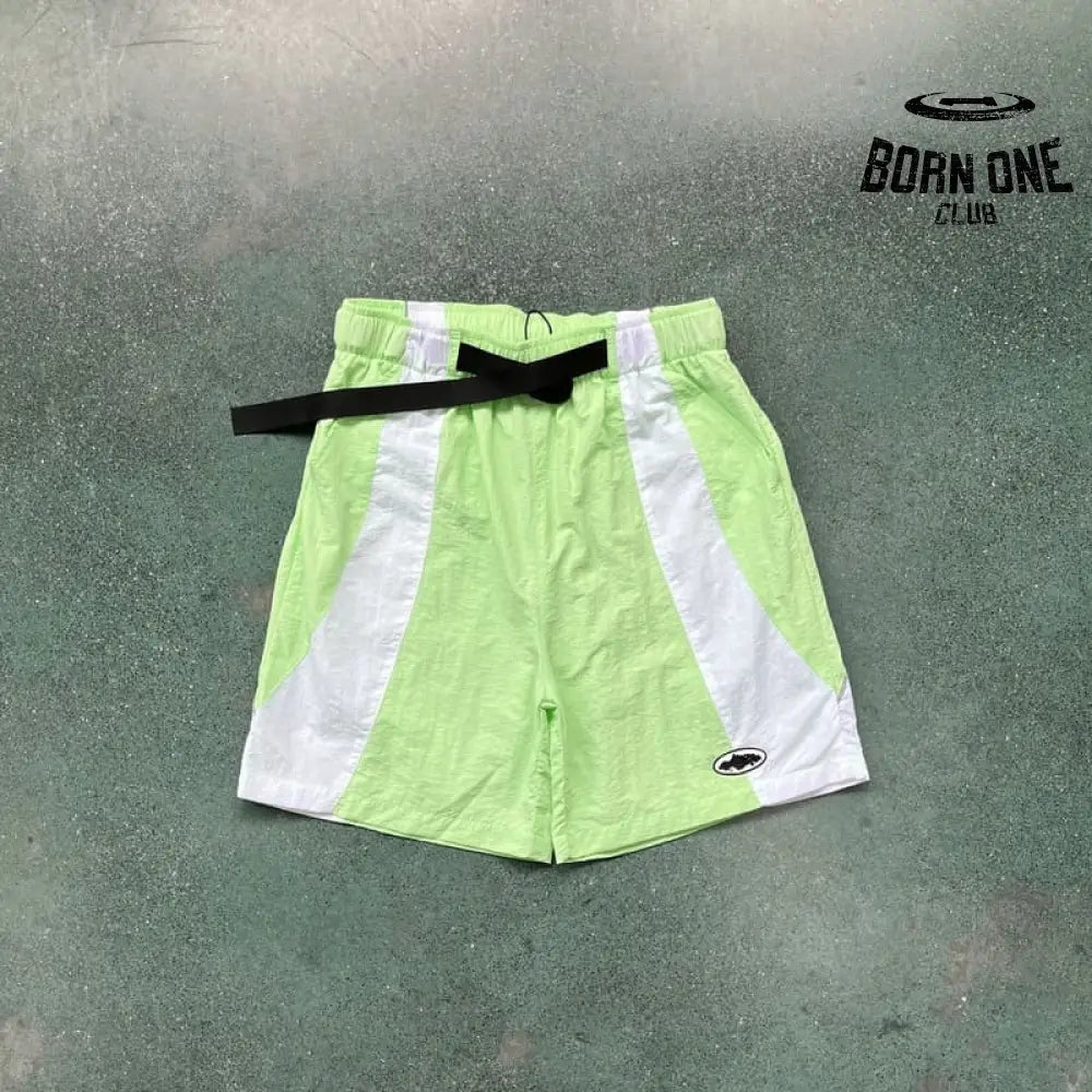 Shorts Corteiz Verde Claro Branco