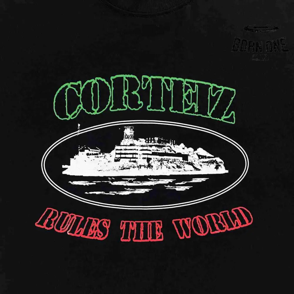 Camiseta Corteiz Og Alcatraz Itália Preta