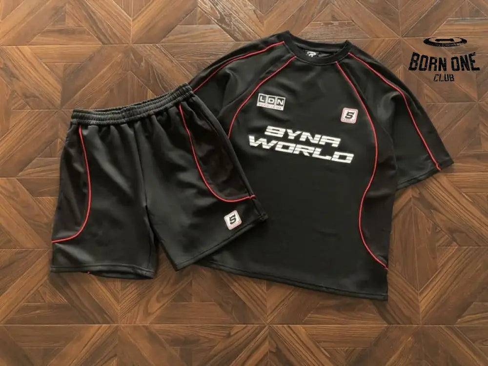 Conjunto Syna World Perforated Perfomance Black Red