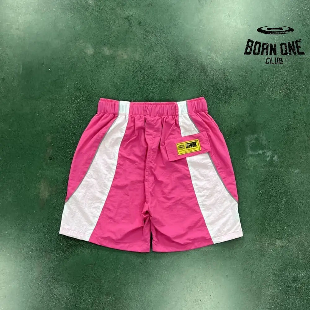 Shorts Corteiz Rosa Branco