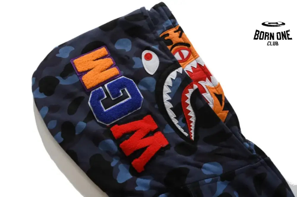 Bape Shark Tiger Head Moletom Zíper
