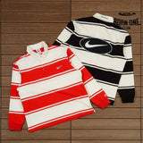 Camisa Supreme x Nike Stripe Rugby Preta/Branca